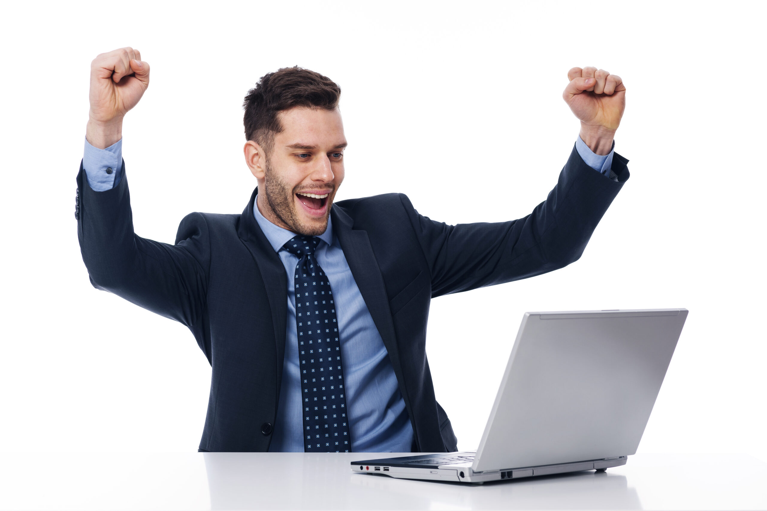 Portrait of happy young businessman
